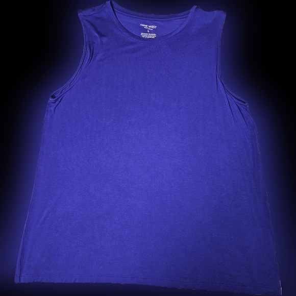 Royal Blue Nine West Layering Tank.   Soft And Stretchy Rayon And Spandex  Large - Picture 1 of 7